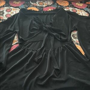 Stylish Black Tie-Front Dress perfect for date night or a fun night out.